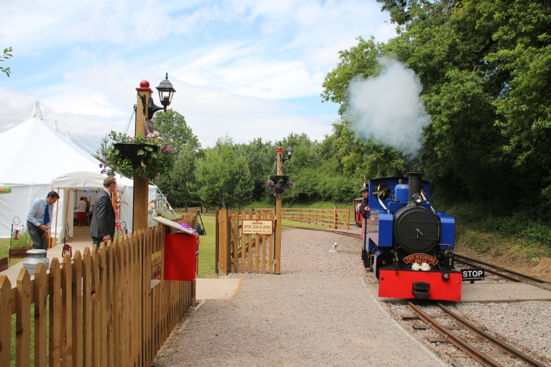 perry4 Perrygrove railway wedding venue steam train on tracks